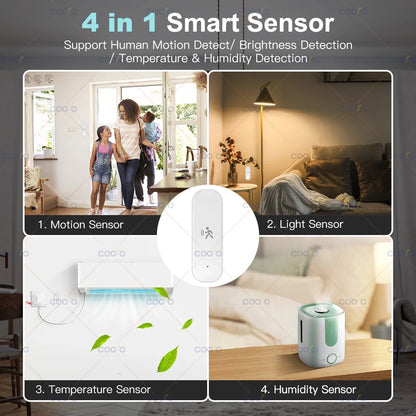 Zigbee 10G MmWave Radar Motion Sensor Human Detector with Illuminance Temperature Humidity Sensor Support Tuya Zigbee2MQTT -…