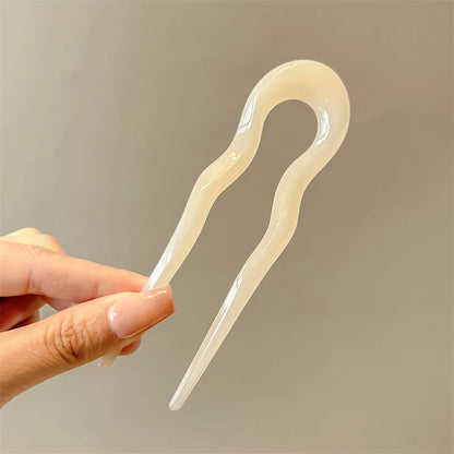 U-Shaped Hair Fork Fashion Tortoiseshell Acetate Acrylic Hairpin Geometric Headwear Hair Sticks Women Girls Hair Accessories…