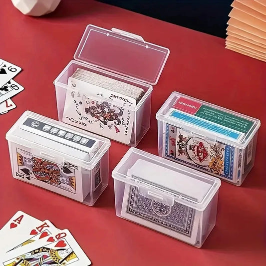 1/3pcs Playing Card Box, Clear Deck Case, Two Poker Images Can Be Placed (NO Cards) Christmas, Halloween, Thanksgiving Gift…