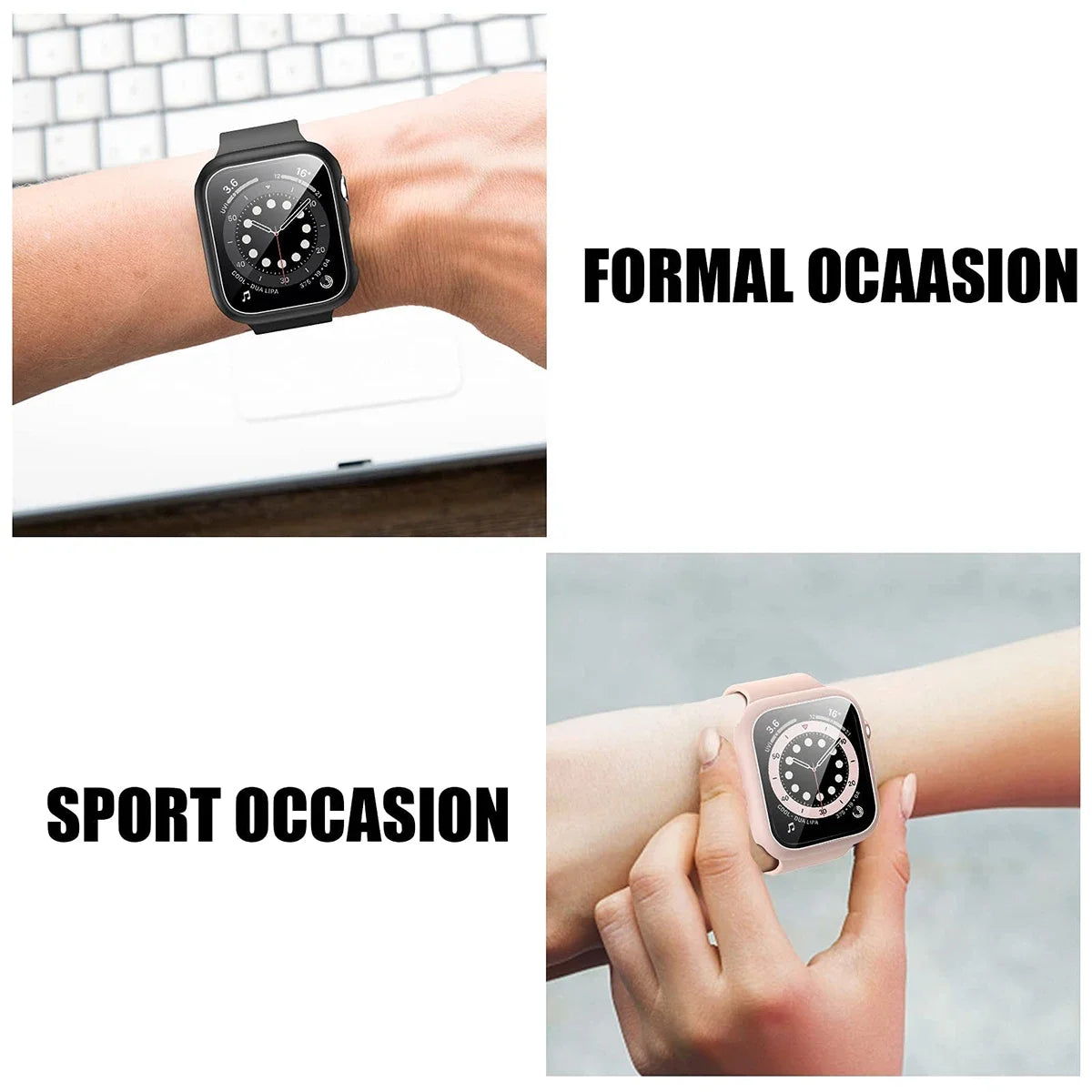 Tempered Glass+Cover For Apple watch Case 45mm 41mm 44mm 40mm 42mm Screen Protector Apple Watch Accessories serie 9 4 5 6 SE…