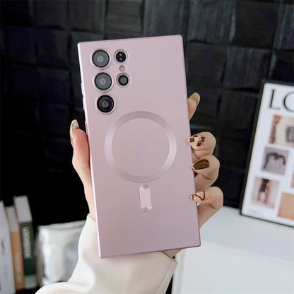 Luxury Matte Magnetic Case for Samsung S25 S24 S23 S22 Ultra S21 S20 Plus Capa for Samsung Note 20 Ultra Magsafe Phone Cover…
