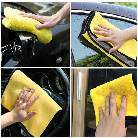 Car Wash Microfiber Towel 30x30/60CM Car Cleaning Drying Cloth Hemming Car Care Cloth Detailing Car Wash Towel - image 2
