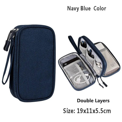 Data Cable Storage Bag Waterproof Portable Carry Case Storage Bag Travel Organizer Bag for Cable Cord USB Charger - image 10
