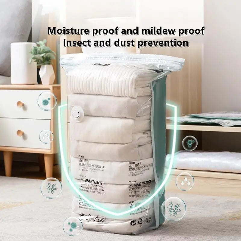 No Need Pump Vacuum Bags Large Plastic Storage Bags for Storing Clothes Blankets Compression Empty Bag Covers Travel Accesso…