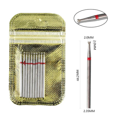 10pcs Diamond Milling Cutter Nail Drill Bits Set For Manicure Accessory Pedicure Eletric Machine Nail Bit Brush Burr Tools -…