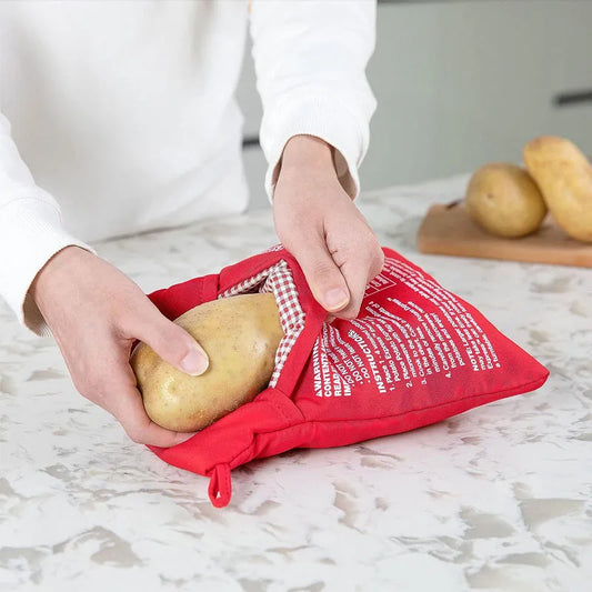 Microwave Potato Bag Reusable Express Microwave Potato Cooker Bag Baked Potato Cooker Perfect Potatoes 4 Minutes Red Baked P…