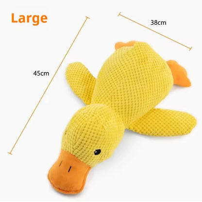 Dog sleeping with a dog hug duck toys to relieve boredom of little yellow duck pet interactive plush doll pet supplies - ima…
