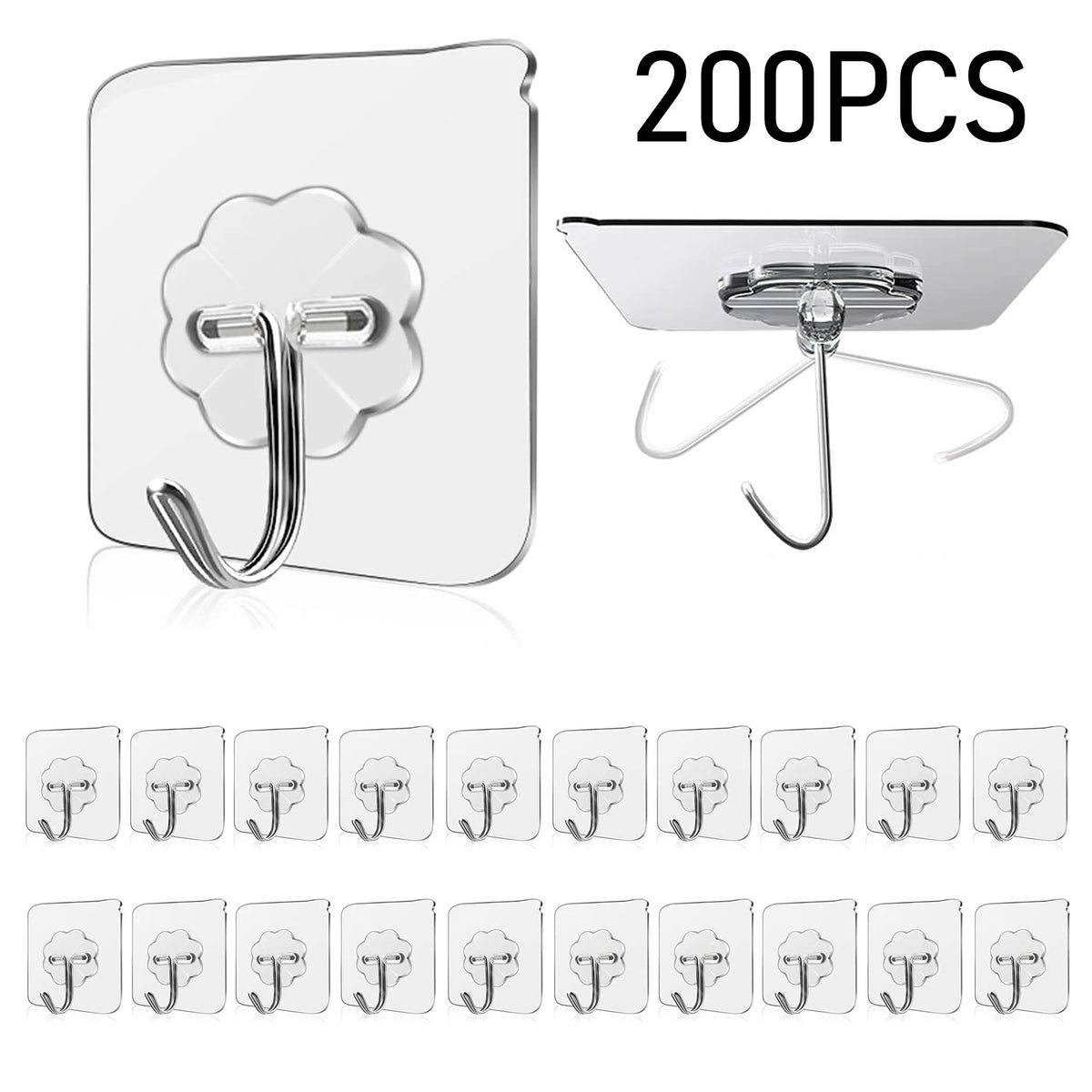 Waterproof and Oilproof Wall Hooks, Sticky Hooks for Kitchen Bathroom Shower Door Outdoor Wall Hanging Door Self-adhesive -…