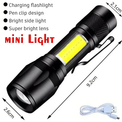 High Strong Power Led Flashlights 300000LM Tactical Torch with Display Light USB Charging Camping Fishing Defensa Zoom Lante…