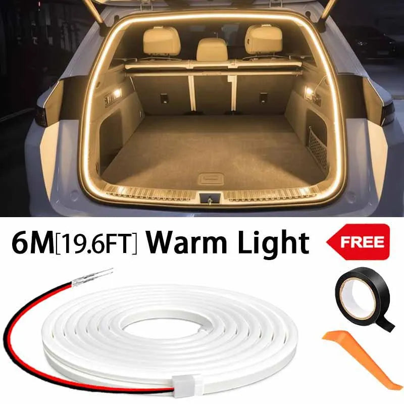 Car High Brightness Trunk Lighting Ambient Light Interior Decoration LED Wiring Free Automatic Sensing Tailgate Light Strip…