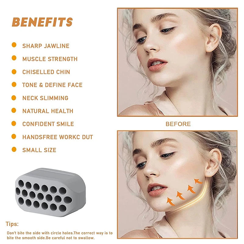 Silicone Jaw Exerciser Facial Toner & Jawline Fitness Ball Neck Toning Equipment Facial Beauty Tool Double Chin Exerciser -…