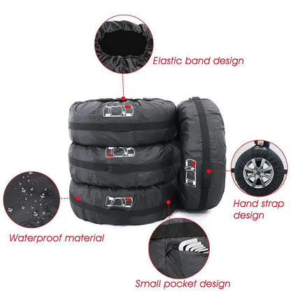 Tire Storage Bags Dustproof Waterproof S/L Universal Car Spare Cover Case Polyester Vehicle Wheel Protector Portable Wheel B…