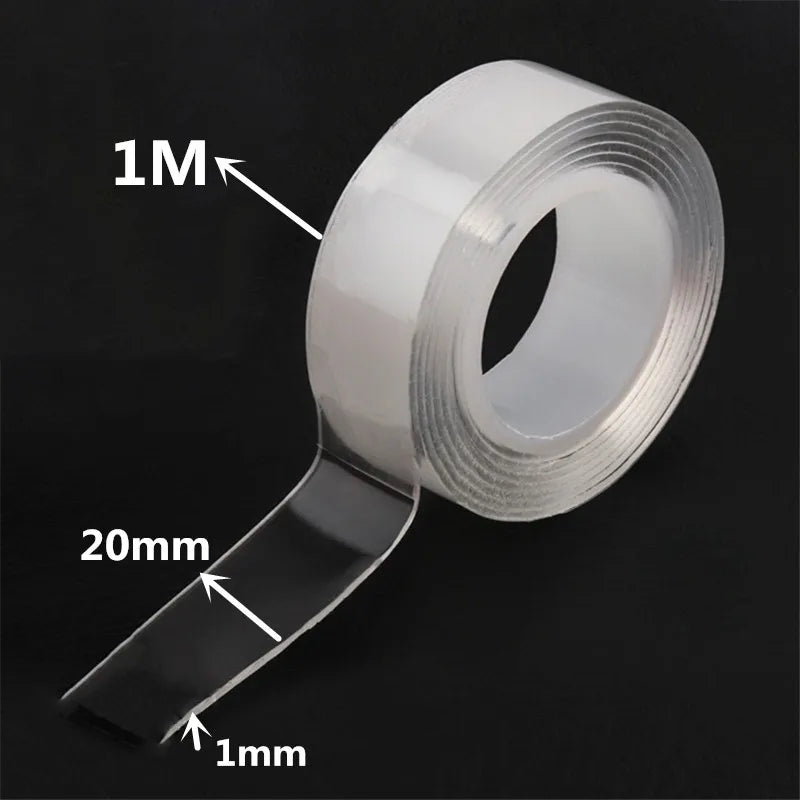 1m 2m 3m 5m Nano Tape Double Sided Tape Transparent Reusable Waterproof Adhesive Strong Tapes Cleanable Kitchen Bathroom Sup…