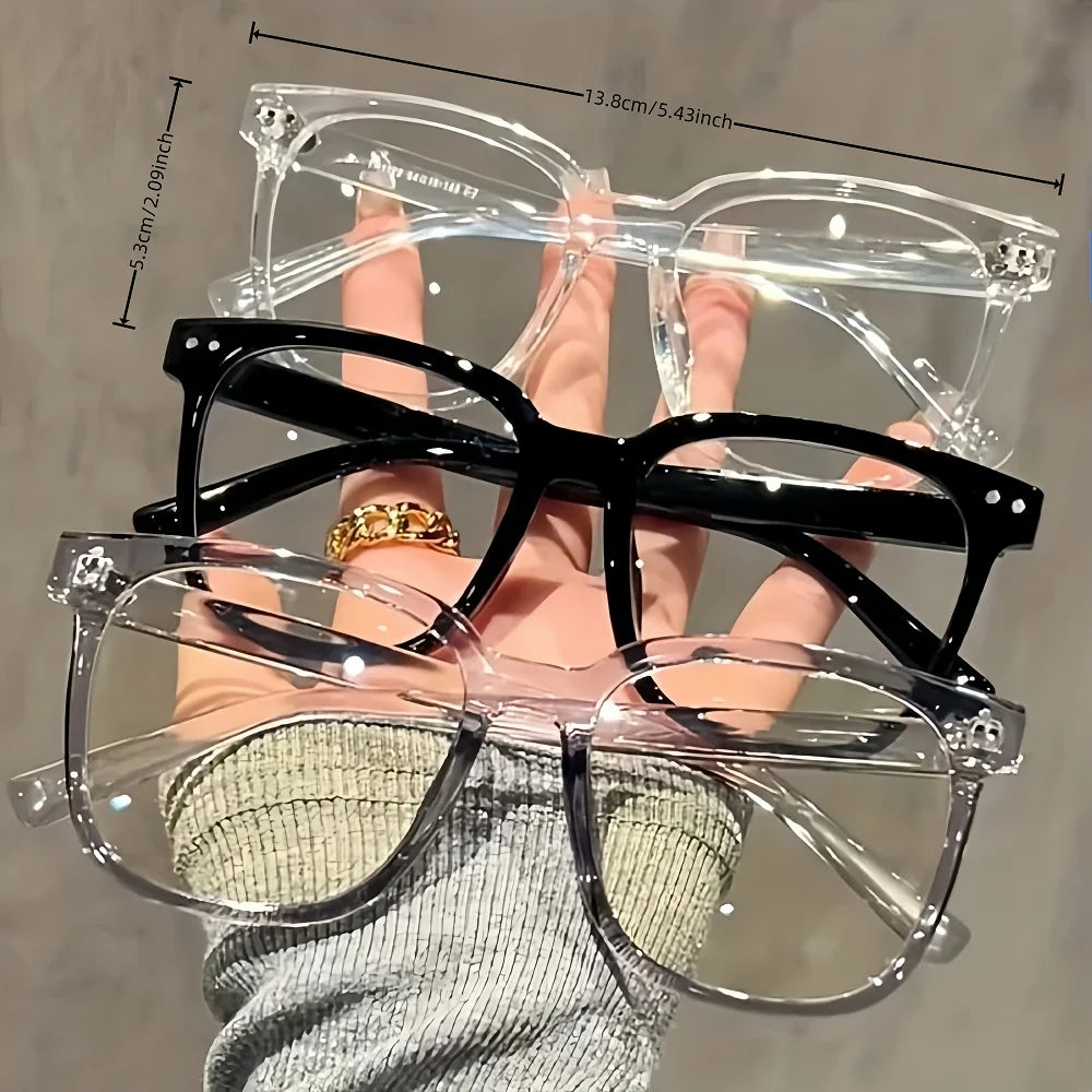 1/2/3 Pairs of Universal Fashion Glasses, Square-Framed Glasses, Fashionable Campus Style, Clear Black Frame, Back to School…