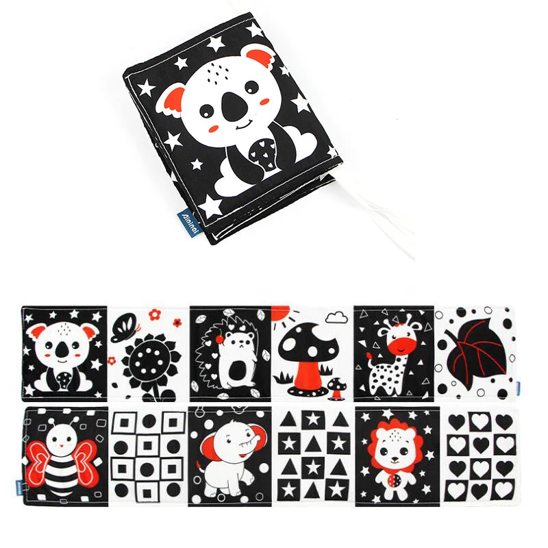 Soft Baby Books 3D Touch Feel High Contrast Cloth Book Sensory Early Learning Stroller Toys for Infant Toddler Gifts 0-12 Mo…