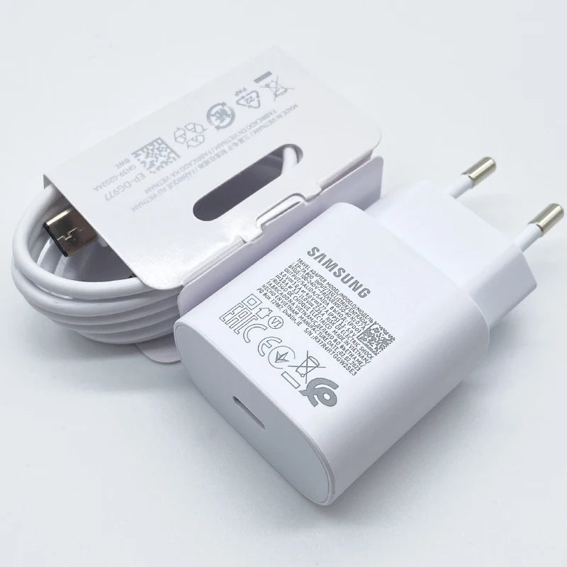 Samsung 25W Super Fast Charger Usb Type C Cargador Adapter For Galaxy S24 S23 S20 S21 S22 Plus A54 A34 Adapter Z Flip Fold 5…