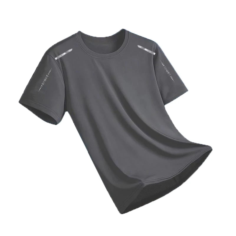 Ice Silk Running Shirts Men Loose Printing Short Sleeve Top Basketball Gym Sportswear For Male Fitness Workout Quick Dry Tee…