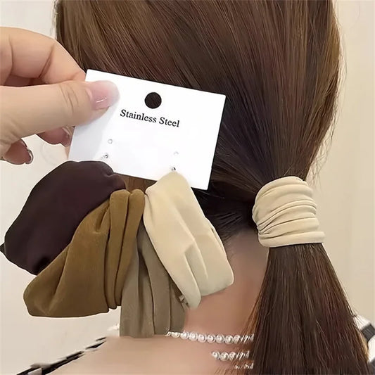 4 Set Solid Widen Thicken Hair Band Ropes Women Ponytail Holder Hair Tie Scrunchies Rubber Bands Korea Fashion Hair Accessor…