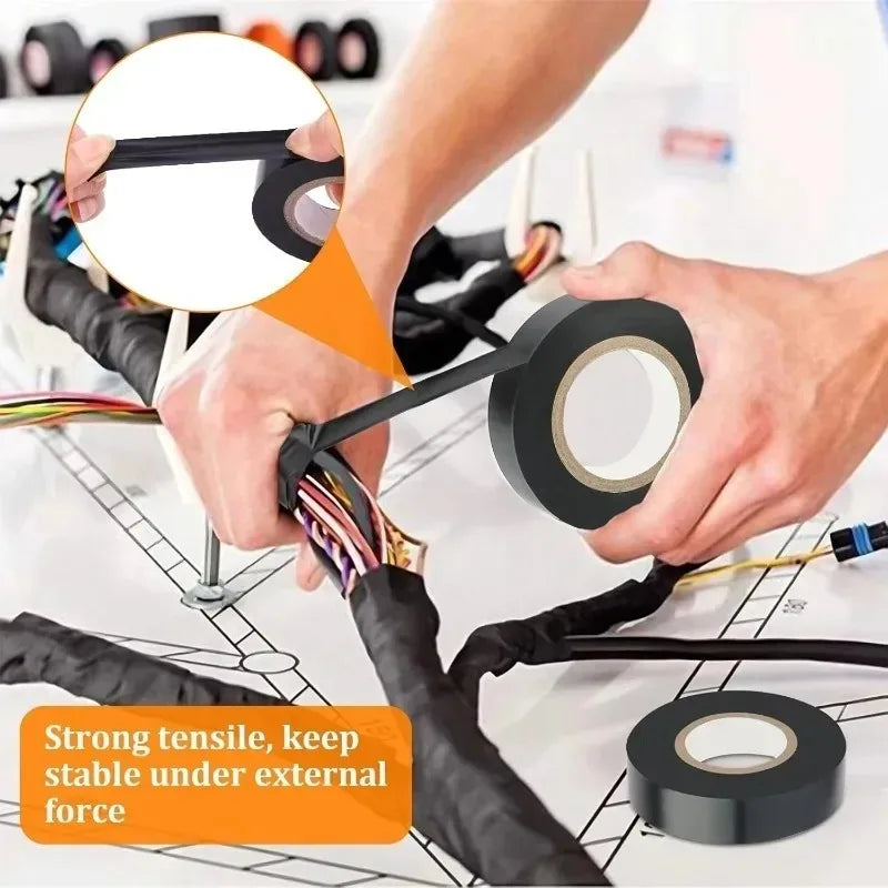 10/100M Black Flame Retardant Electrical Insulation Tape Strong Adhesive Wire Harness Tape for Electrical Wiring Waterproof…
