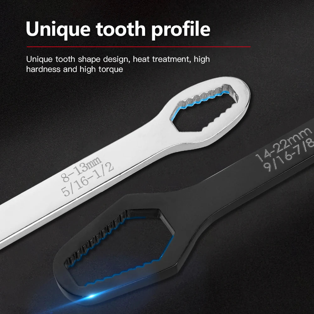 8-22mm Universal Torx Wrench Self-tightening Adjustable Glasses Wrench Board Double-head Torx Spanner Hand Tools for Factory…