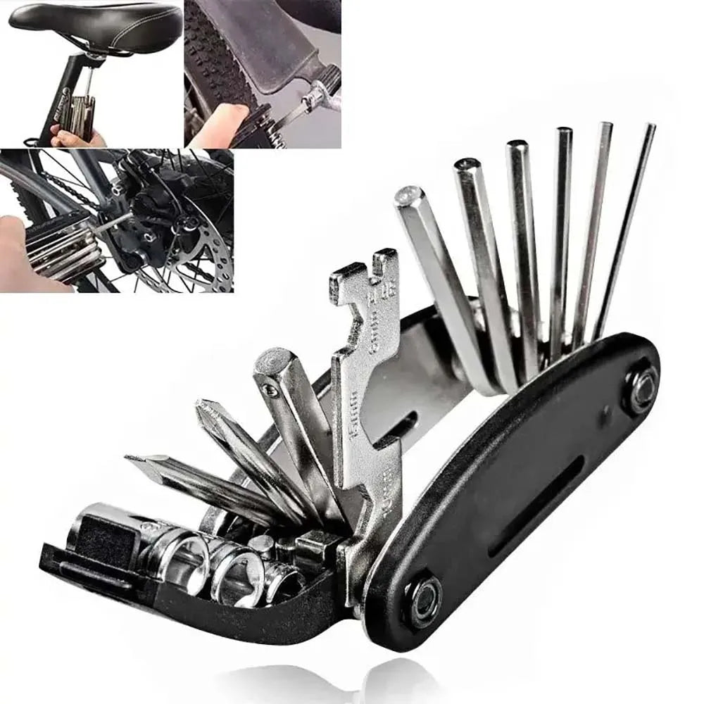 16 in 1 Portable Bicycle Repair Tools Kit Hex Wrench Nut Tire Screwdriver Motorcycle Bicycle Repair Tools - image 5