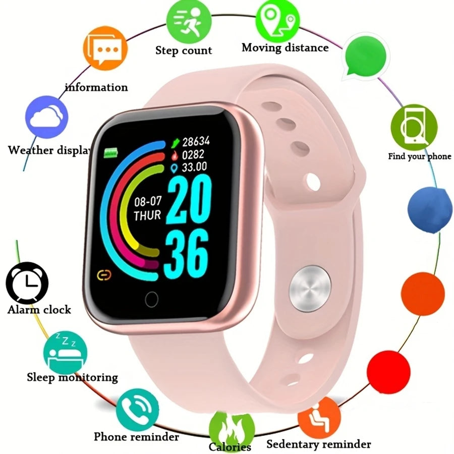 Smartwatch Men Women Wristwatches Smart Watch Message Fitness Monitor Bracelet Birthday Gift Electronic Clock For Android IO…