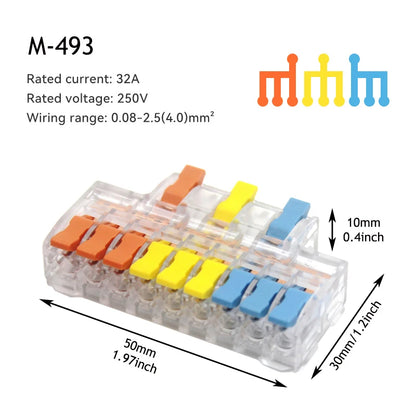 10/50 PCS Mini Fast Wiring Connectors Universal Compact Lever Crimp Splitter Electrical Conductors Push-in Home Terminal Blo…