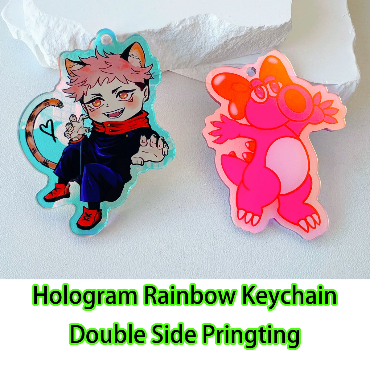 Custom Logo Acrylic Keychain Cat Dog ID Charm Print Holographic Personal Photo Pet Souvenir Birthday Gift Tag Name Key Chain…