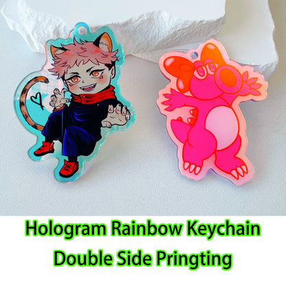 Custom Logo Acrylic Keychain Cat Dog ID Charm Print Holographic Personal Photo Pet Souvenir Birthday Gift Tag Name Key Chain…