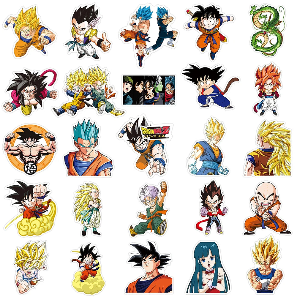 10/30/50pcs Classic Japan Anime Dragon Ball Stickers Kids Decals Toy DIY Laptop Water Bottle Phone Cool Cartoon Son Goku Sti…