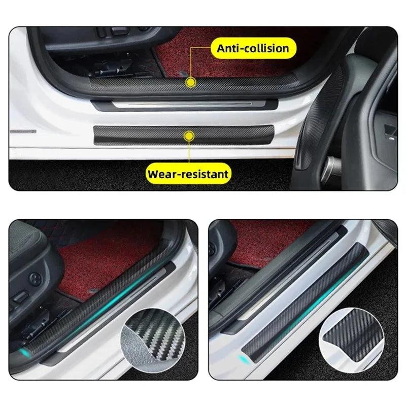 1-5m Nano Carbon Fiber Car Tape Sticker Door Mirror Paste Protector Strip DIY Protection Protective Film Waterproof Adhesive…