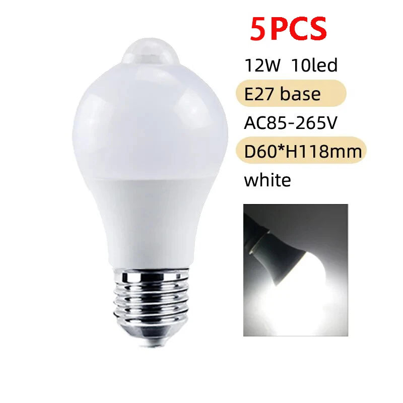PIR Motion Sensor LED Light Bulb 12W E27 Smart Bulb Motion Activated ON/OFF Home Lights Lamp for Home Stair - image 14