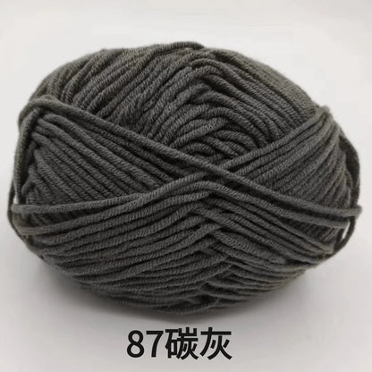 40-50g/Set 4ply Milk Cotton(80%) Knitting Yarn Needlework Dyed Lanas For Crochet Craft Sweater Hat Dolls At Low Price - imag…