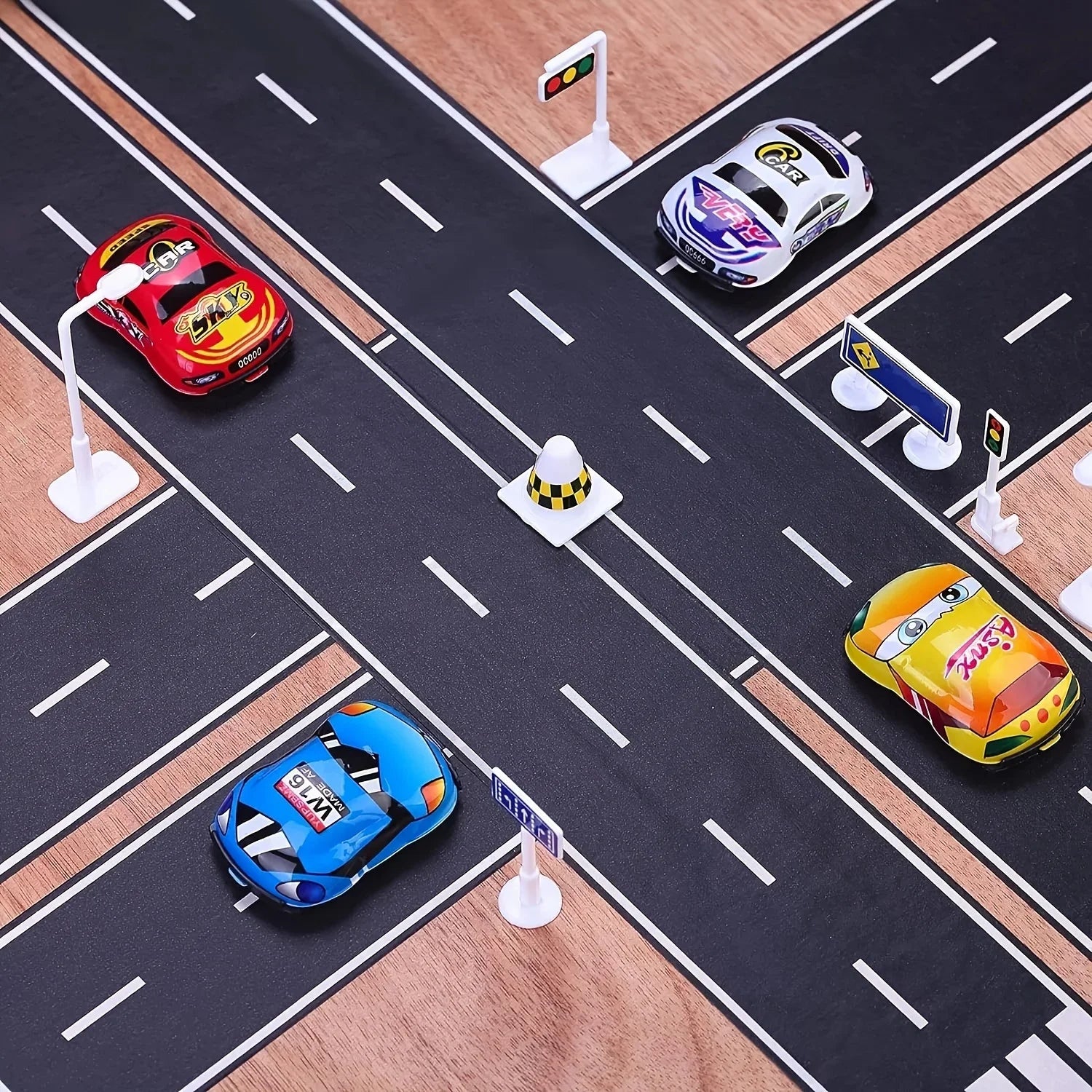 Cartoon Style Reusable Road Stickers, Black Polyurethane Road Tape, Suitable for Party Racing Decoration - image 4