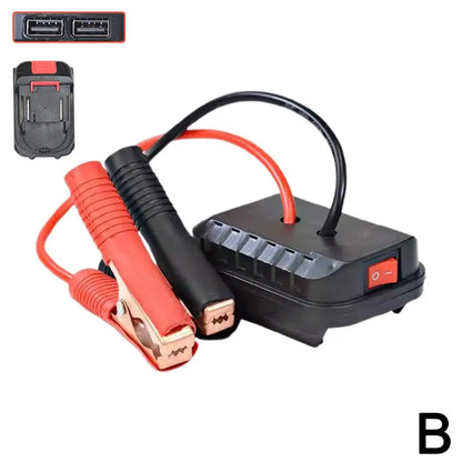 Car Lithium Battery Converter Charger Clip Auto Igniter Jump Starter For Makita Booster Cable Adapter Emergency Power DIY To…