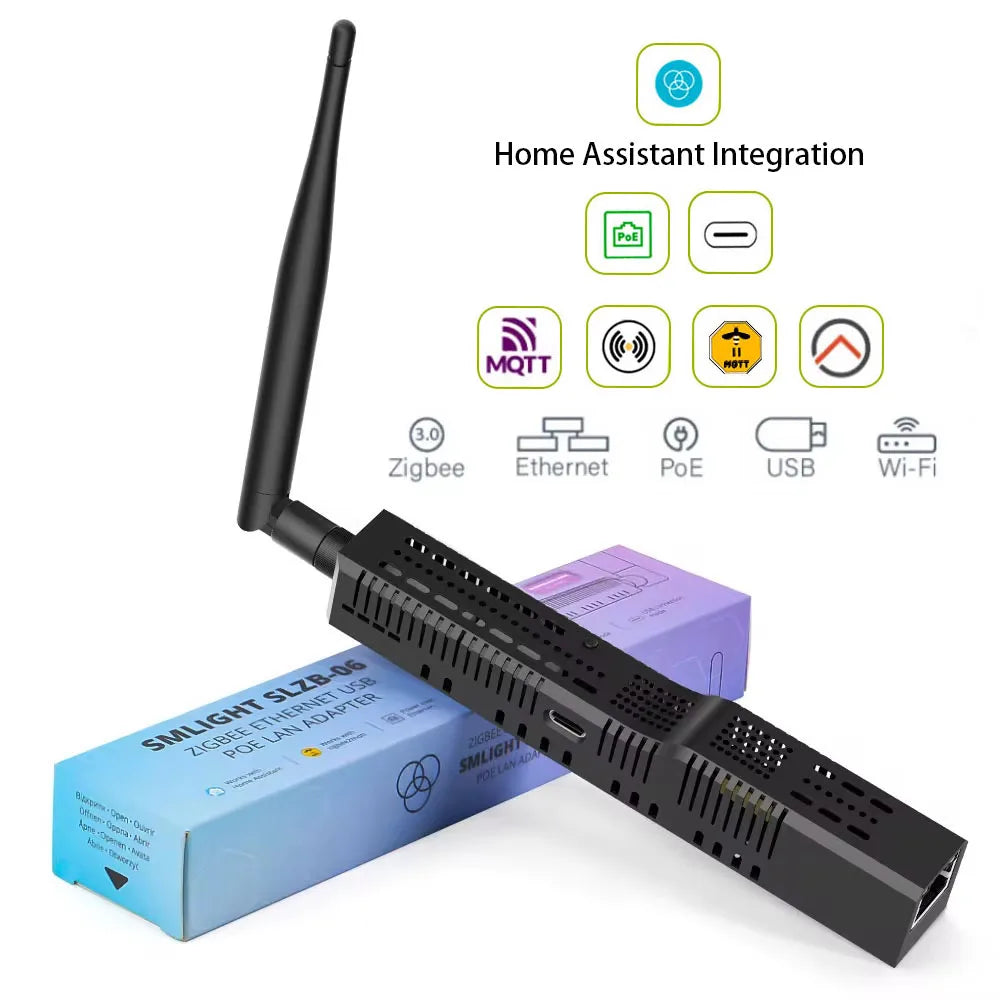 SMLIGHT SLZB-06/M/P7 Zigbee 3.0 to Ethernet,USB,and WiFi gateway coordinator with PoE,works with Zigbee2MQTT,Home Assistant,…