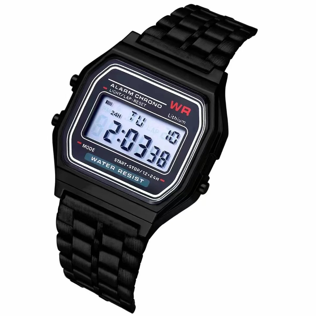 F91W Non-Waterproof Steel Band Watch For Women, Men, Business Clock, Multi-Functional LED Digital Sports Watch, Electronic C…
