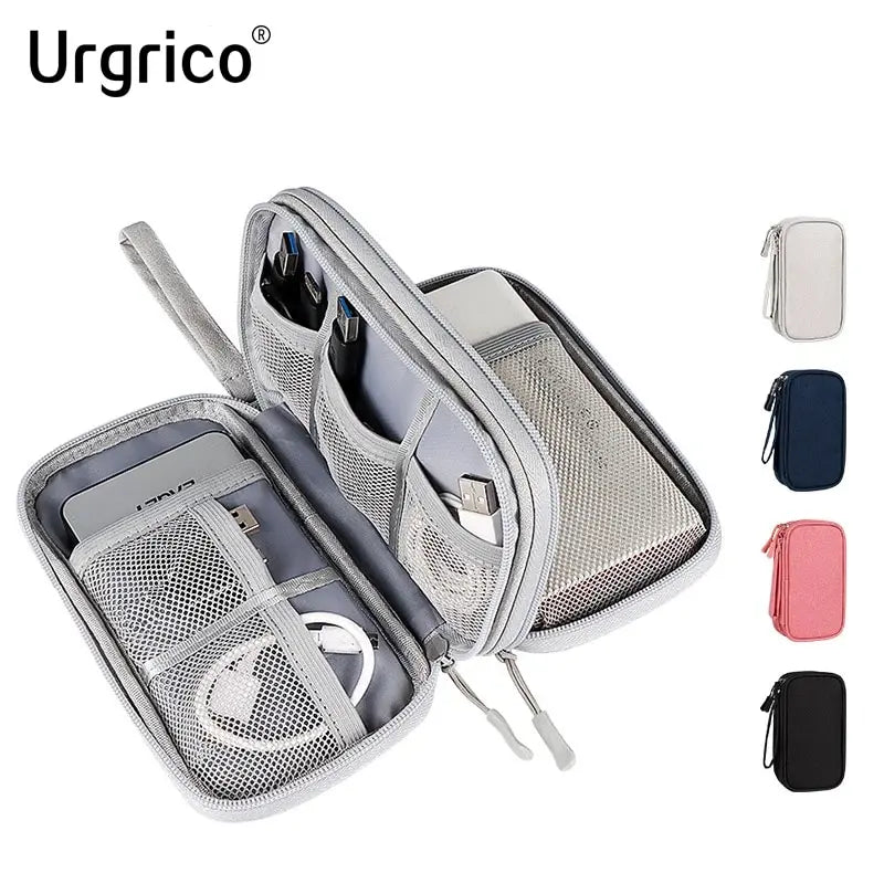 Data Cable Storage Bag Waterproof Portable Carry Case Storage Bag Travel Organizer Bag for Cable Cord USB Charger