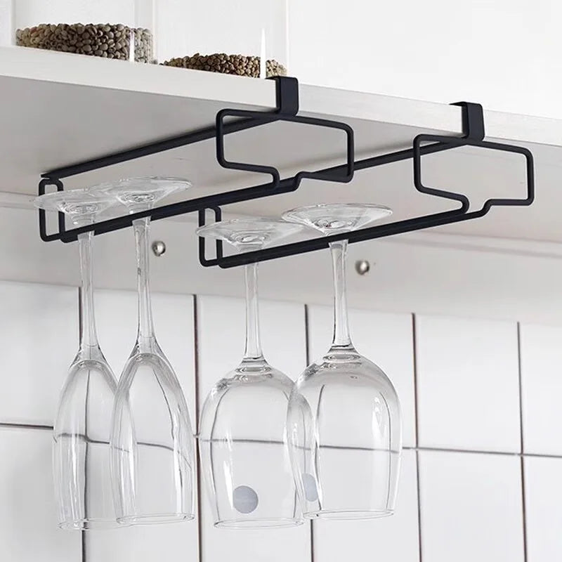 Hanging Red Wine Glass Storage Rack, Home High Footed Cup Storage Rack Without Punching Holes, Inverted Drain Rack - image 3