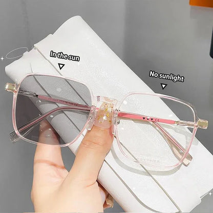 Photochromic Anti Radiation Glasses Metal Eyeglass For Woman Men - image 5