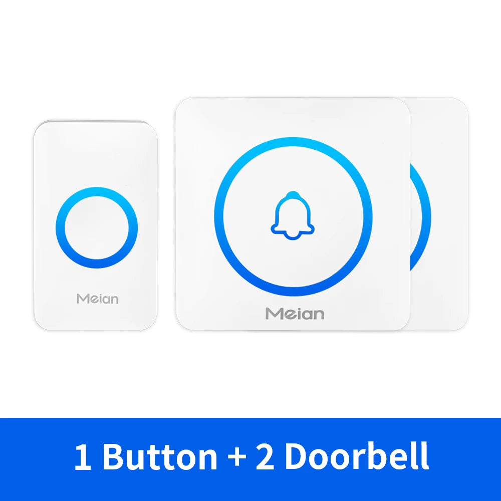 Meian Smart Home Doorbell Wireless Security Doorbell IP65 Waterproof Outdoor Door Bell 60 Songs 5 Volume Adjustable Chime Ki…