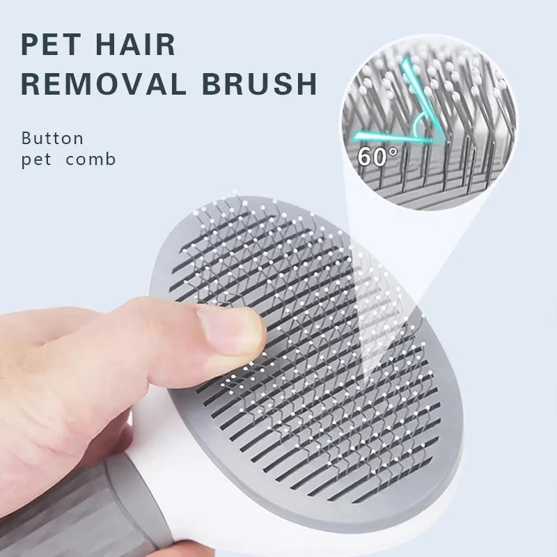 Pet Dog Brush Cat Comb Self Cleaning Pet Hair Remover Brush For Dogs Cats Grooming Tools Pets Dematting Comb Dogs Accessorie…