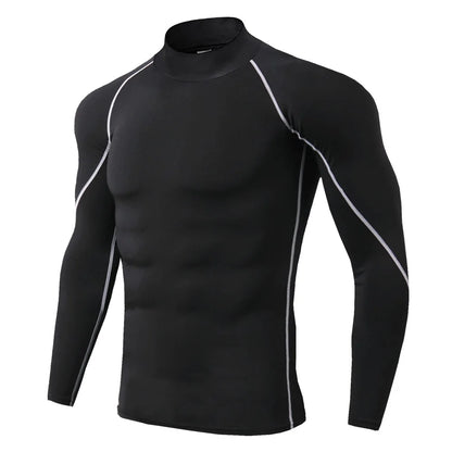 Men Sport T-shirt Quick Dry Bodybuilding Running Shirt Long Sleeve Compression Top Gym T Shirt Men Fitness Tight Rashgard -…