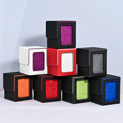 Card Deck Box with Display Window, Hold 120 + Single Sleeved Cards, Magnetic Closure, Suitable for CCG Cards, Magic Game Car…