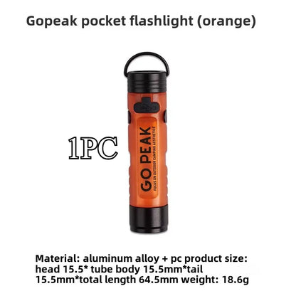 GOPEAK Pocket Mini Flashlight Outdoor Key Clip Cap Ambient Led Long Endurance Disaster Relief Emergency 5050 Small Light - i…