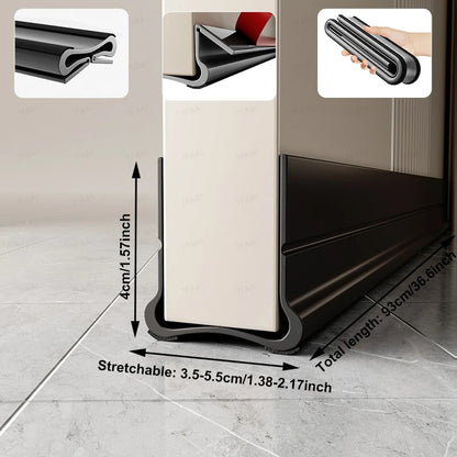 Flexible Door Bottom Sealing Strip Door Gap Soundproofing Wind and Dust Proof Weather Strip Under Door Draft Stopper Tape -…