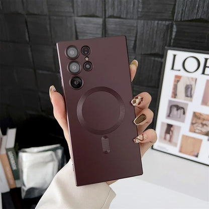 Luxury Matte Magnetic Case for Samsung S25 S24 S23 S22 Ultra S21 S20 Plus Capa for Samsung Note 20 Ultra Magsafe Phone Cover…