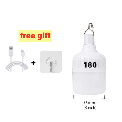 Portable Outdoor BBQ Camping Lights USB Rechargeable Lamp LED Emergency Bulb Hook High Power Tents Lantern Night Lights Bulb…