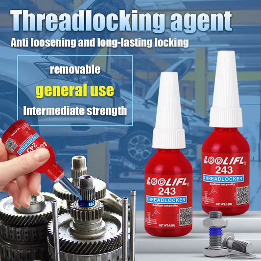 LOOLIFL Blue Thread Locker 243 Nuts-Bolts Locker, Screw Adhesive Lock Tight Seal Fasteners Anaerobic Curing Metal Glue,Rustp…