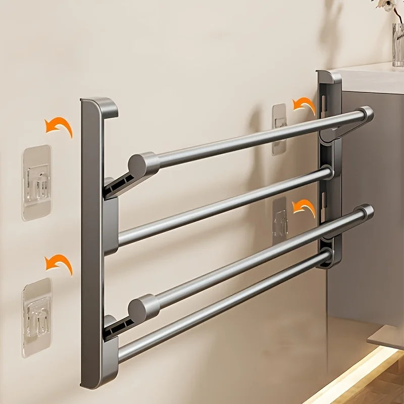 Bathroom slipper rack, wall mounted, non perforated, shoe rack behind the bathroom door, drainage multi-layer folding shoe s…
